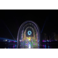 Proyektor Hologram 4K luar ruangan air mancur layar Air Menari mengambang