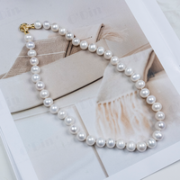 Set Perhiasan Mutiara, Kalung dan Gelang Mutiara Air Tawar Alami Bentuk Bulat, dengan Anting Mutiara Model Bread Pearl, Hadiah Stylish untuknya