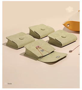 Eco-friendly Custom Multifunction Velvet Square Button Jewelry Pouch Packaging Logo Pendant Earrings Storage Bag Customizable - Product Image 2