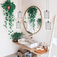 Lustre en cristal moderne à piles avec télécommande et 6 couleurs RVB réglables, idéal pour les cuisines.