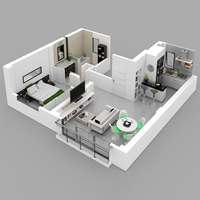 Maison préfabriquée abordable à 2 étages, petite et luxueuse, prête à l'emploi, design moderne modulaire avec chambre, villa préfabriquée