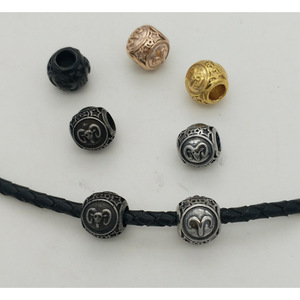 yunnique Aries - Cuentas espaciadoras redondas de acero inoxidable chapadas para la fabricación de pulseras y accesorios de joyería - Product Image 2