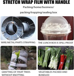 ฟิล์มยืดพันพาเลทแบบมีหูจับ ฟิล์มพลาสติกอุตสาหกรรมแบบมินิ ชนิดติดเอง เกรดเสริมแรง เงาสูง สำหรับการบรรจุและขนย้าย - Product Image 4