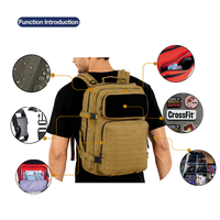 Sac à dos de voyage tactique 45L, approuvé par les compagnies aériennes avec poche pour bagages, compatible TSA, compartiment pour ordinateur portable 17'', sac de voyage urbain