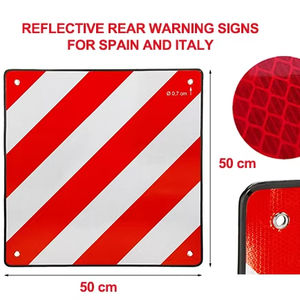 Plaque de <span class=keywords><strong>signalisation</strong></span> Allemagne en plastique ABS aluminium personnalisable V20 <span class=keywords><strong>Espagne</strong></span> et Italie 2-en-1 Plaque réfléchissante rouge blanc <span class=keywords><strong>Panneau</strong></span> d'avertissement arrière - Product Image 2