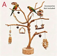 Support de jeu pour oiseaux en bois naturel, perchoir pour perroquet, branche d'arbre, aire de jeux en bois pour oiseaux de petite et moyenne taille