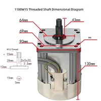 Ensemble de moteur servo à vitesse variable LINAGYUAN 110V 1100W 15mm pour ponceuse à bande 2x72, fabrication de couteaux, polissage du bois et du métal, machine à coudre