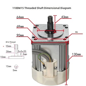 LINAGYUAN 110V 1100W Juego de Motor Servo de Velocidad Variable de 15mm <span class=keywords><strong>para</strong></span> Amoladora de Banda 2x72, Fabricación de Cuchillos, Pulido de Madera y <span class=keywords><strong>Metal</strong></span>, Máquina de Coser - Product Image 4