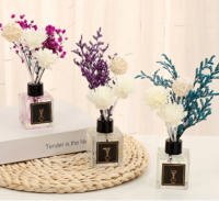 Diffuseur de parfum d'huile essentielle de luxe sans feu de marque privée fleurs séchées parfum d'arôme longue durée verre anti-moustique