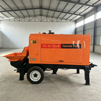 Pompe à béton portable mini, diesel/électrique, double alimentation, mobile, avec télécommande, adaptée aux étages de bâtiments de grande hauteur