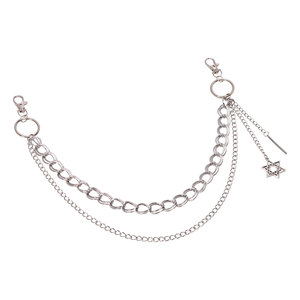 Chaîne de taille style hip-hop en métal, double couche, en alliage de zinc, accessoire décontracté pour pantalon - Product Image 5