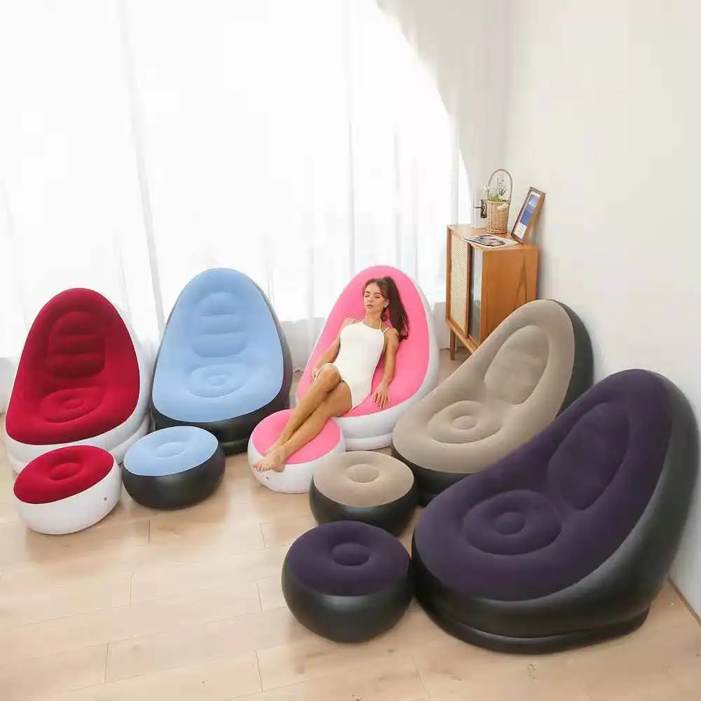 आउटडोर inflatable सोफे हुजूम Footrest के साथ inflatable कुर्सी तुर्क Inflatable सोफे कार्यालय शीतल अवकाश झपकी सोफे पैर पैड