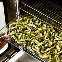 Deshidratador de Alimentos de Acero Inoxidable HELAXEN para Frutas, Verduras y Carne - Máquina de Secado por Aire Caliente Higiénica (29 kg)