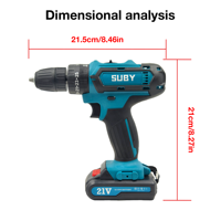 Perceuse électrique 21V Tournevis Outil Set Impact Réparation sans fil Vitesse variable Mandrin sans clé OEM Fourniture de lithium personnalisable
