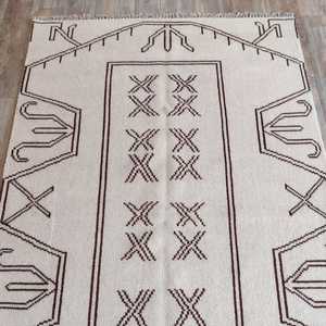 Alfombra de Lana Anudada a Mano, Alfombra Moderna con Diseño Geométrico - Product Image 3