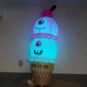 便携式发光二极管灯巨型大冰淇淋充气雪锥广告