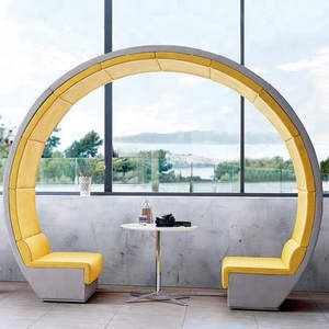 Sofás modernos para reuniones de oficina con respaldo alto Juego de sofás de tela Cabina de teléfono para asientos de privacidad de oficina - Product Image 3