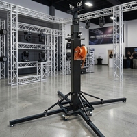 Soporte de Elevación Plegable Portátil de Hierro para Exteriores con Manivela, 6M, con Tirantes de Truss Verticales, para Altavoces Line Array, Capacidad de Carga de 1000kg, Modular