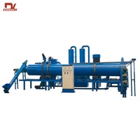 Four de carbonisation continu pour la production de charbon de bois à partir de coques de noix de coco (biomasse)