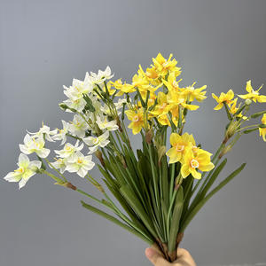 Q282 2023 nuovo Design fiori artificiali narcisi stile pastorale narcisi simulazione di narcisi decorazione di nozze per la casa - Product Image 1