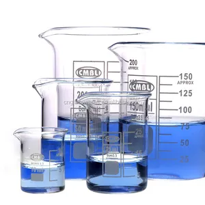 用于实验室的手吹透明硼硅玻璃测量烧杯