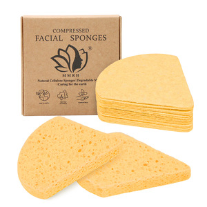 Éponges faciales compressées MMRH 73x68x8mm en cellulose naturelle biodégradable pour le maquillage - Product Image 1
