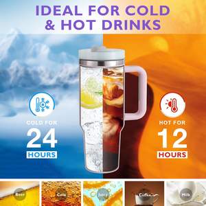 Bouteille isotherme sous vide en acier inoxydable 20oz 30oz 40oz violette avec logo personnalisé pour café - Product Image 2