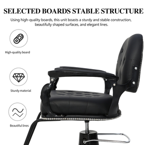Fauteuil de Salon Hydraulique <span class=keywords><strong>Noir</strong></span> Capitonnage <span class=keywords><strong>Strass</strong></span> avec Base Stable, Vente en Gros Directe Usine JUESHI, OEM - Product Image 3