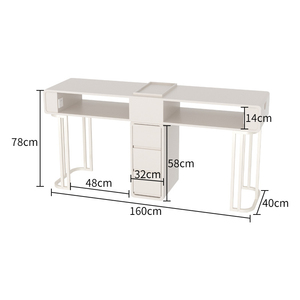 Meubles de salon de manucure professionnels modernes et luxueux, ensembles de table de manucure, bureau avec dessus en marbre, chaises de manucure confortables - Product Image 5