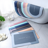 Tapis de salle de bain modernes Muyu en silicone, absorbants, antidérapants, super absorbants, avec support en mousse à mémoire de forme et en caoutchouc, résistants aux taches