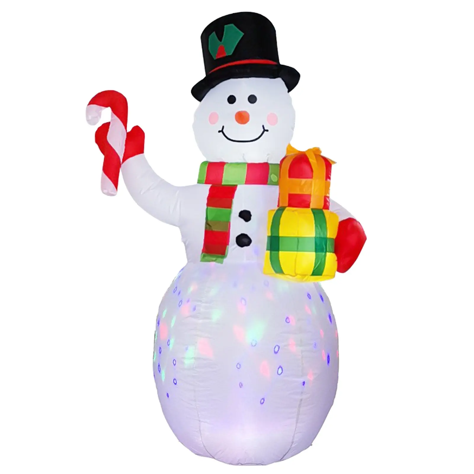 Natale gonfiabile pupazzo di neve con luci rotanti e Babbo Natale con luci brillanti decorazioni di Blow Up Yard