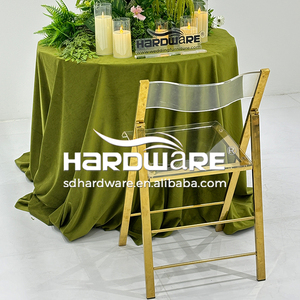 Wholesale <strong>Cheap</strong> Price Modern Outdoor Hotel Hall Wedding Banquet Acrylic Back Stainless Steel Frame Fancy <strong>Folding</strong> <strong>Chair</strong> - Product Image 1