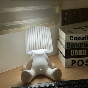 Creative Shy Boy Table Lamp New Rechargeable LED <b>Night</b> <b>Light</b> ABS Warm Minimalist Style Bedroom Decoration for Middle Sizes - Product Image 5