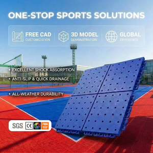 TPV Basketball Court <b>Tiles</b> All-Weather 305mm Quadrant Grid High Resilience Shock Absorption <b>Interlocking</b> Outdoor Sports <b>Flooring</b> - Product Image 1