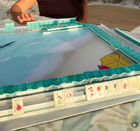 Tuiles de Mahjong Américaines de Luxe en Acrylique Thème Océan, 160 Pièces, Design Sculpté, Ensemble Vert pour 4 Joueurs, Idéal Cadeau et Jeu