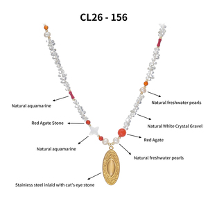 <span class=keywords><strong>Collier</strong></span> en perles de pierre naturelle plaqué or 18 carats pour femme, style vintage, œil de <span class=keywords><strong>chat</strong></span>, cristal blanc, perle d'eau douce CL26-156 - Product Image 3