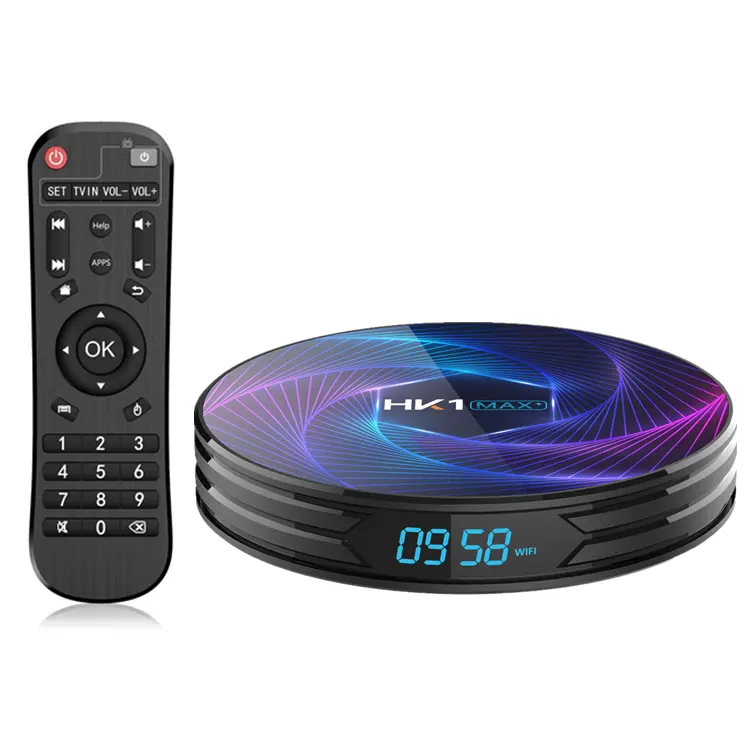 Free OEM Customize HK1 MAX Plus Rockchip RK3368 Pro Octa Core TV Box Android 9.0 Smart Media player HK1MAX 4GB RAM WIFI BT 4K