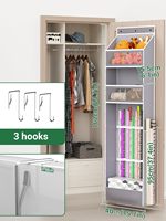 Organisateur de papier cadeau à suspendre sur la porte - Rangement pour papier cadeau de Noël en polyéthylène PE, 1 paquet, gris