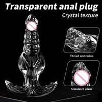 Plug anal transparent, texture cristalline, TPE souple, 100% étanche, réaliste, stimulation vaginale et anale, massage de la prostate, pour hommes