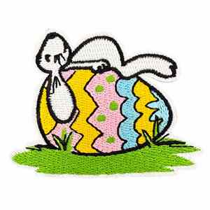 Patch brodé thermocollant écologique motif lapin de Pâques de dessin animé pour accessoires vestimentaires - Product Image 5