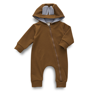 Combinaison pour bébé avec motif de lapin de dessin animé, en coton, pour fille et garçon, manches longues, à capuche, vêtements d'hiver pour tout-petits - Product Image 2