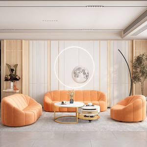 Nordic Style Fabric Sofa And <b>Coffee</b> <b>Table</b> Set Tufted Living Room Furniture For Small Apartments Home Use - Product Image 4