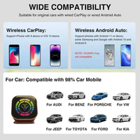 Adaptateur sans fil Android Auto CarPlay pour voiture, Kaiwo Mini Size USB Car Play Dongle, compatible avec iPhone