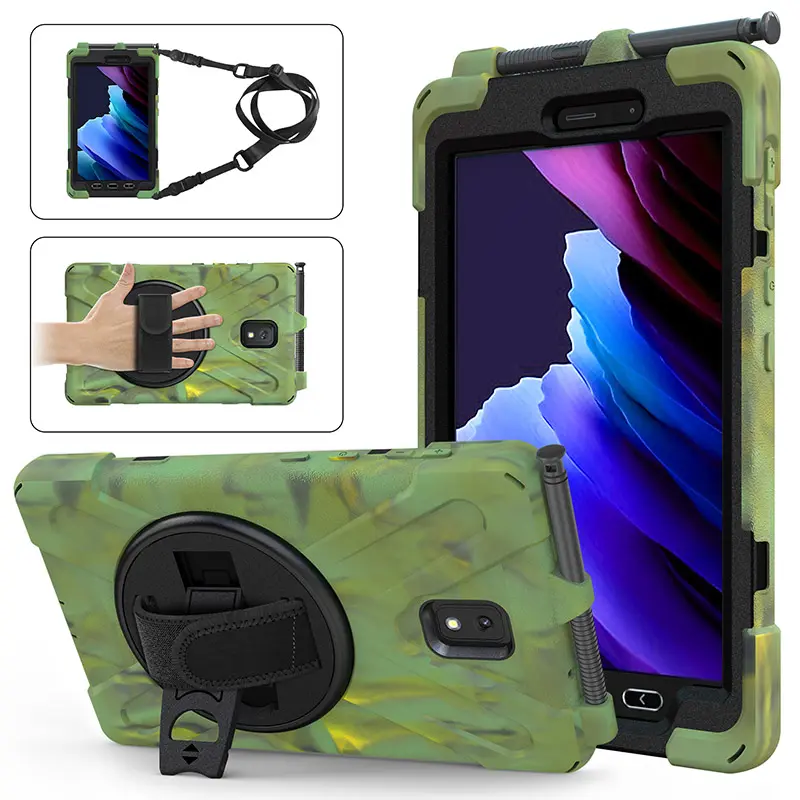 2019 hot selling Kickstand rugged hard Case for Samsung Galaxy Tab Active 3 8.0 T570 T575 with shoulder Strap