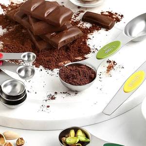 <span class=keywords><strong>8</strong></span> Uds taza de cuchara medidora de café de Metal con nivelador cuchara de polvo de especias cuchara de acero inoxidable juego de cucharas medidoras magnéticas - Product Image 3