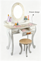 Mini Trousse de Maquillage pour Enfants, Jouet de Jeu, Ensemble d'Outils de Coiffure et de Beauté Neutre pour la Maison, Table de Maquillage Combinée