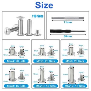 Nut Kit tùy chỉnh ren bài thiết lập Đầu phẳng đinh tán ốc vít bu lông nữ nam vành đai da cuốn sách ràng buộc Chicago vít - Product Image 3