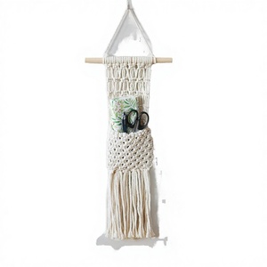 Bolsa de Almacenamiento Colgante de Pared Contemporánea Personalizada, Organizador Colgante de Tela de Lino para el Hogar, Aniversario - Product Image 3