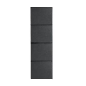 Porte de conception populaire de style français Porte stratifiée en bois massif MDF PVC avec décoration de bandes d'aluminium - Product Image 2