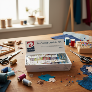 Lace Trimmed Linen Rolls 20Pcs Craft Supply For Sewing And Decoration - Product Image 3